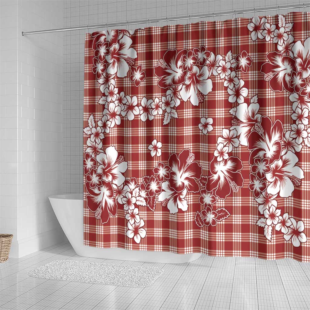 Hibiscus Pakala Fantasy Red Shower Curtain Tropical Floral Stylized LT01 - Polynesian Pride