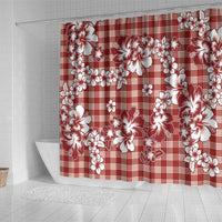 Hibiscus Pakala Fantasy Red Shower Curtain Tropical Floral Stylized LT01 - Polynesian Pride