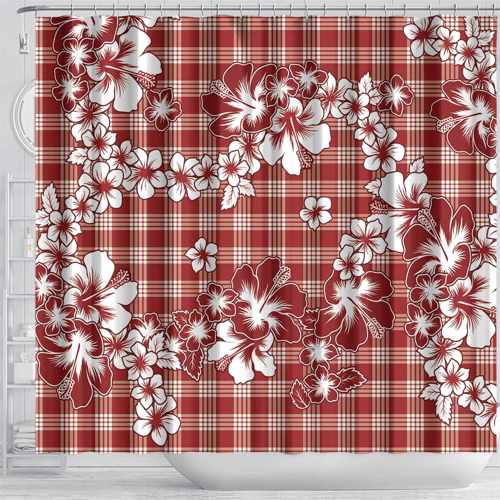 Hibiscus Pakala Fantasy Red Shower Curtain Tropical Floral Stylized LT01 - Polynesian Pride