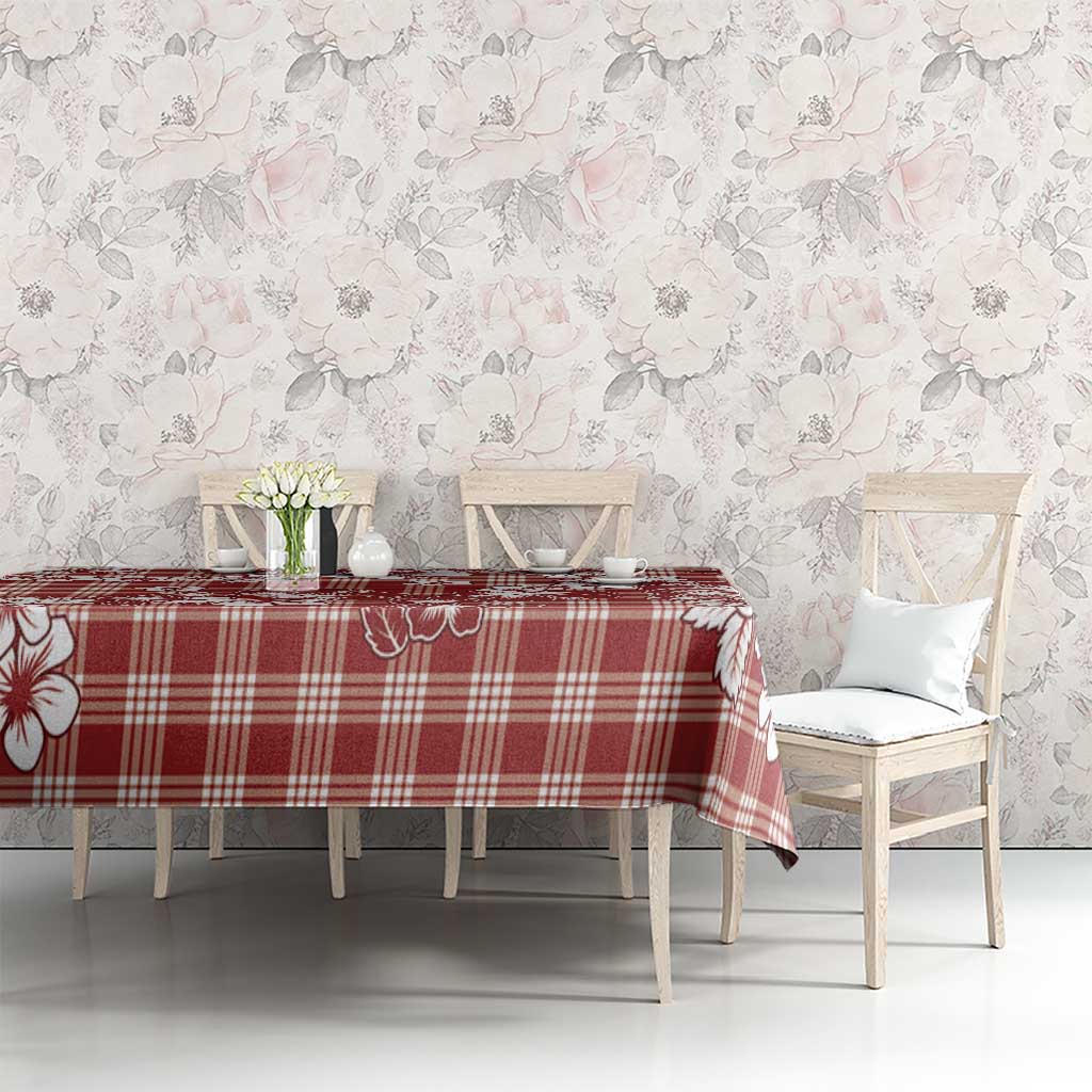 Hibiscus Pakala Fantasy Red Tablecloth Tropical Floral Stylized LT01 - Polynesian Pride