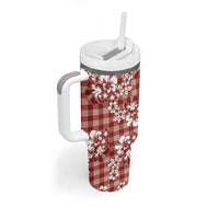 Hibiscus Pakala Fantasy Red Tumbler With Handle Tropical Floral Stylized LT01 - Polynesian Pride