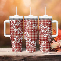 Hibiscus Pakala Fantasy Red Tumbler With Handle Tropical Floral Stylized LT01 - Polynesian Pride