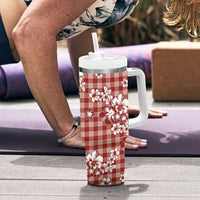 Hibiscus Pakala Fantasy Red Tumbler With Handle Tropical Floral Stylized LT01 - Polynesian Pride