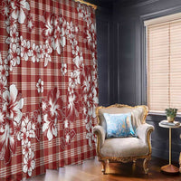 Hibiscus Pakala Fantasy Red Window Curtain Tropical Floral Stylized LT01 - Polynesian Pride