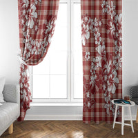 Hibiscus Pakala Fantasy Red Window Curtain Tropical Floral Stylized LT01 - Polynesian Pride
