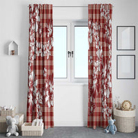 Hibiscus Pakala Fantasy Red Window Curtain Tropical Floral Stylized LT01 - Polynesian Pride