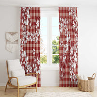 Hibiscus Pakala Fantasy Red Window Curtain Tropical Floral Stylized LT01 - Polynesian Pride