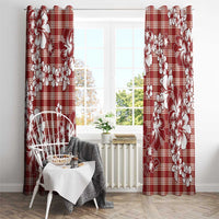 Hibiscus Pakala Fantasy Red Window Curtain Tropical Floral Stylized LT01 - Polynesian Pride