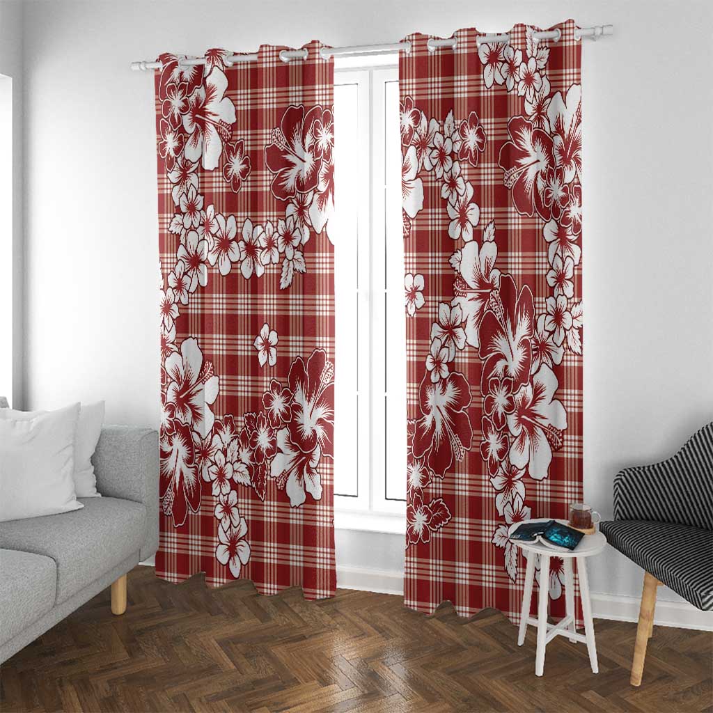 Hibiscus Pakala Fantasy Red Window Curtain Tropical Floral Stylized LT01 With Grommets Red - Polynesian Pride