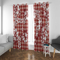 Hibiscus Pakala Fantasy Red Window Curtain Tropical Floral Stylized LT01 With Grommets Red - Polynesian Pride