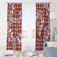 Hibiscus Pakala Fantasy Red Window Curtain Tropical Floral Stylized LT01 - Polynesian Pride