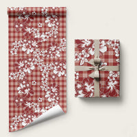 Hibiscus Pakala Fantasy Red Wrapping Paper Tropical Floral Stylized LT01 58" × 23" Red - Polynesian Pride