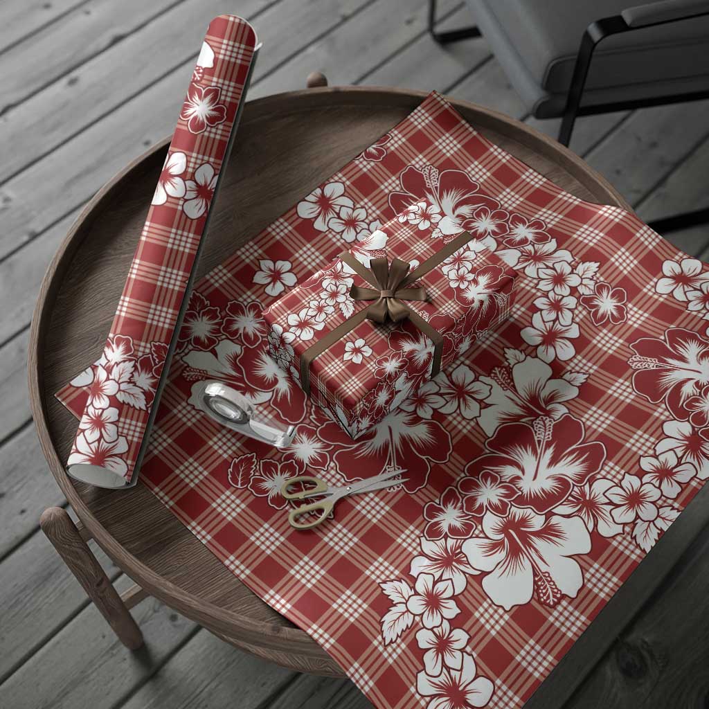 Hibiscus Pakala Fantasy Red Wrapping Paper Tropical Floral Stylized LT01 - Polynesian Pride