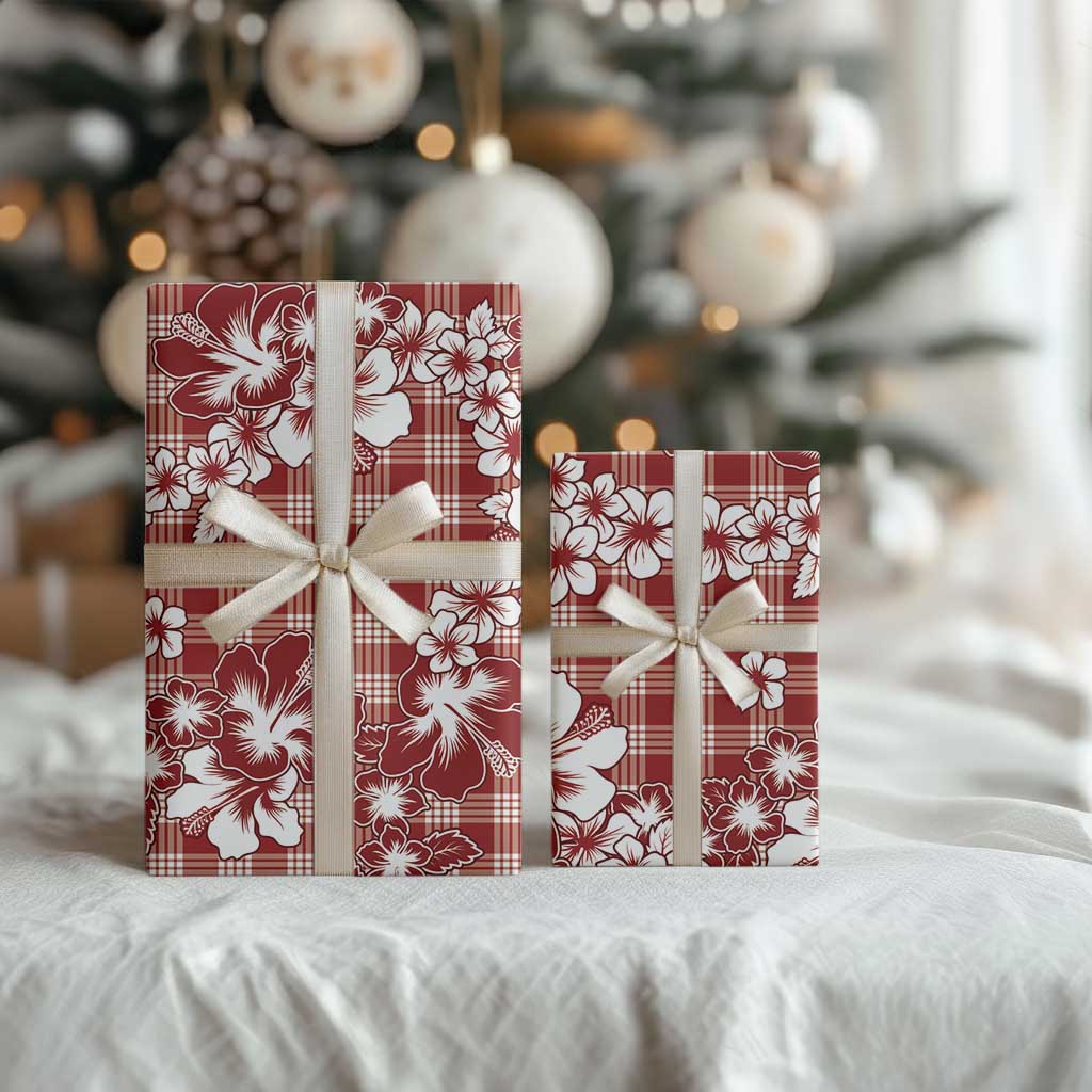 Hibiscus Pakala Fantasy Red Wrapping Paper Tropical Floral Stylized LT01 - Polynesian Pride