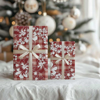 Hibiscus Pakala Fantasy Red Wrapping Paper Tropical Floral Stylized LT01 - Polynesian Pride