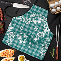 Hibiscus Pakala Aqua Teal Apron Tropical Floral Stylized LT01 Teal - Polynesian Pride