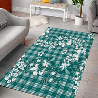 Hibiscus Pakala Aqua Teal Area Rug Tropical Floral Stylized LT01 - Polynesian Pride
