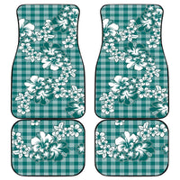Hibiscus Pakala Aqua Teal Car Mats Tropical Floral Stylized LT01 - Polynesian Pride