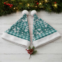 Hibiscus Pakala Aqua Teal Christmas Santa Hat Tropical Floral Stylized LT01 - Polynesian Pride