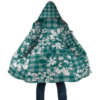 Hibiscus Pakala Aqua Teal Cloak Tropical Floral Stylized LT01 Unisex Teal - Polynesian Pride