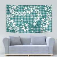 Hibiscus Pakala Aqua Teal Tapestry Tropical Floral Stylized LT01 - Polynesian Pride