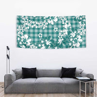 Hibiscus Pakala Aqua Teal Tapestry Tropical Floral Stylized LT01 - Polynesian Pride