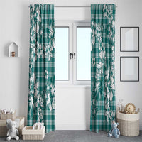 Hibiscus Pakala Aqua Teal Window Curtain Tropical Floral Stylized LT01 - Polynesian Pride