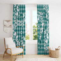 Hibiscus Pakala Aqua Teal Window Curtain Tropical Floral Stylized LT01 - Polynesian Pride