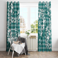 Hibiscus Pakala Aqua Teal Window Curtain Tropical Floral Stylized LT01 - Polynesian Pride