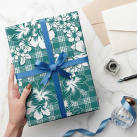 Hibiscus Pakala Aqua Teal Wrapping Paper Tropical Floral Stylized LT01 - Polynesian Pride