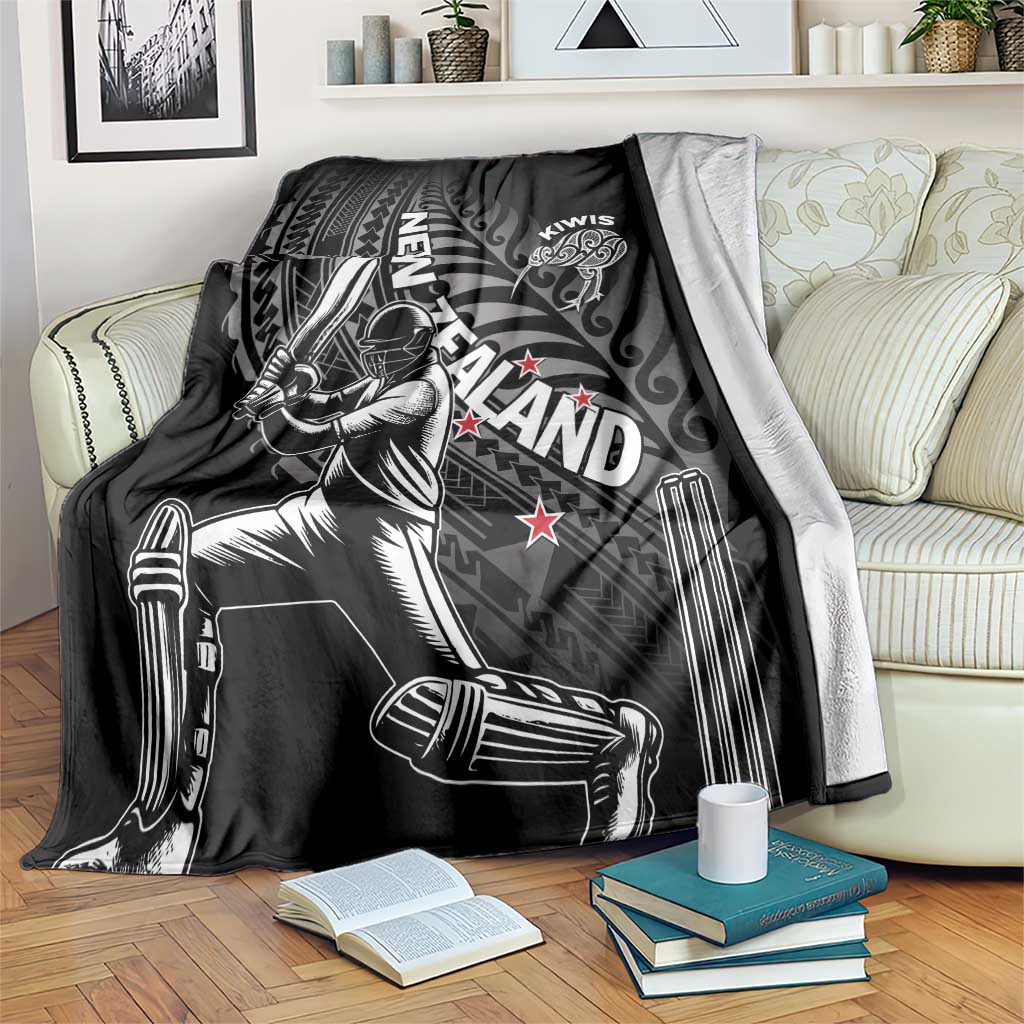 New Zealand Cricket Blanket Maori Kiwi Black Fern LT01 Black - Polynesian Pride