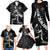 Custom New Zealand Cricket Family Matching Long Sleeve Bodycon Dress and Hawaiian Shirt Maori Kiwi Black Fern