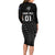 Custom New Zealand Cricket Family Matching Long Sleeve Bodycon Dress and Hawaiian Shirt Maori Kiwi Black Fern