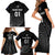 Custom New Zealand Cricket Family Matching Short Sleeve Bodycon Dress and Hawaiian Shirt Maori Kiwi Black Fern