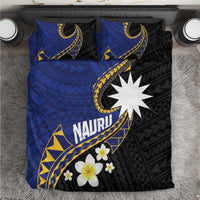 Nauru Bedding Set Naoero Proud Plumeria LT01 Blue - Polynesian Pride