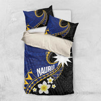 Nauru Bedding Set Naoero Proud Plumeria LT01 US Twin 172cm x 218cm Blue - Polynesian Pride