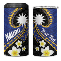 Personalised Nauru 4 in 1 Can Cooler Tumbler Naoero Proud Plumeria LT01 One Size: 16 oz Blue - Polynesian Pride
