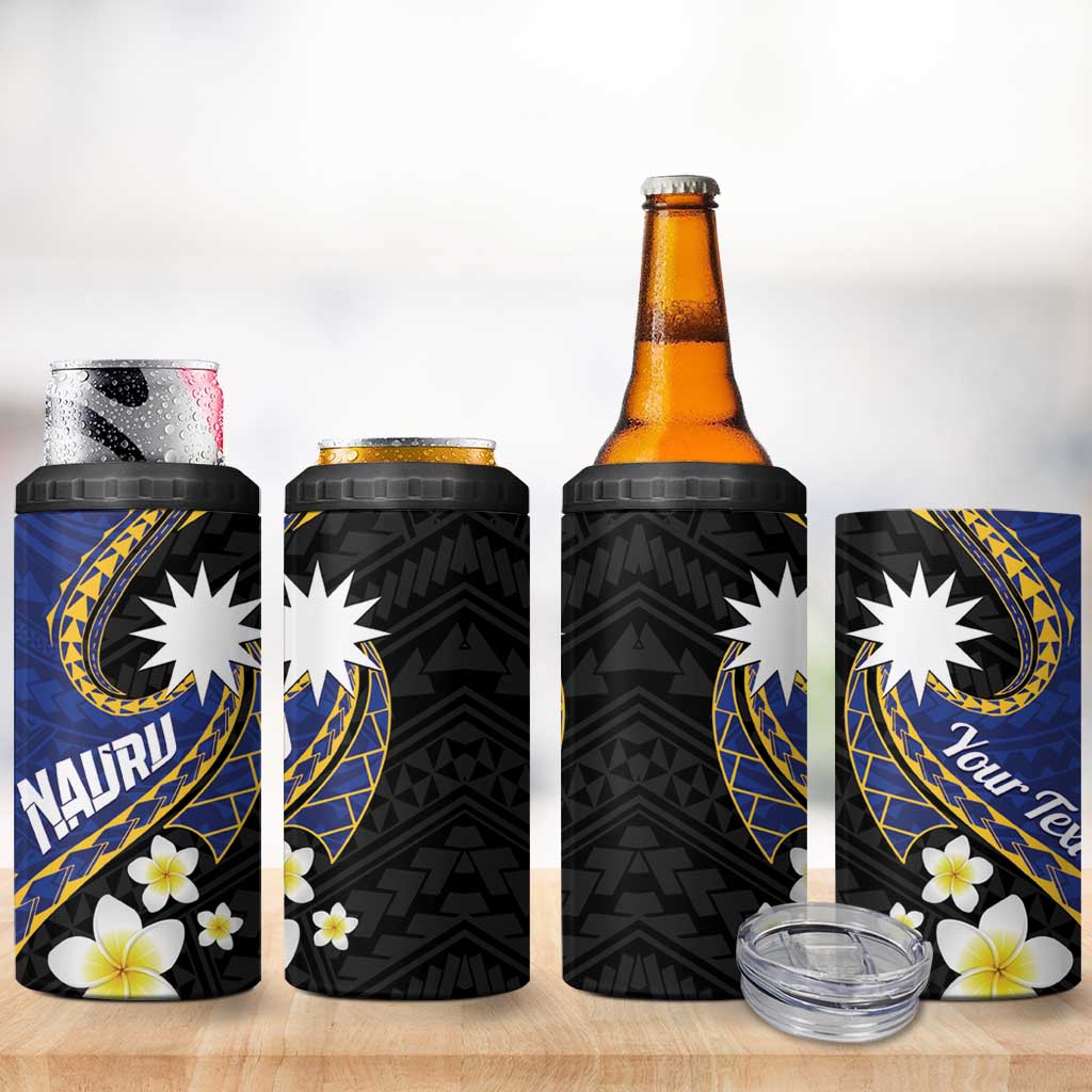 Personalised Nauru 4 in 1 Can Cooler Tumbler Naoero Proud Plumeria LT01 - Polynesian Pride