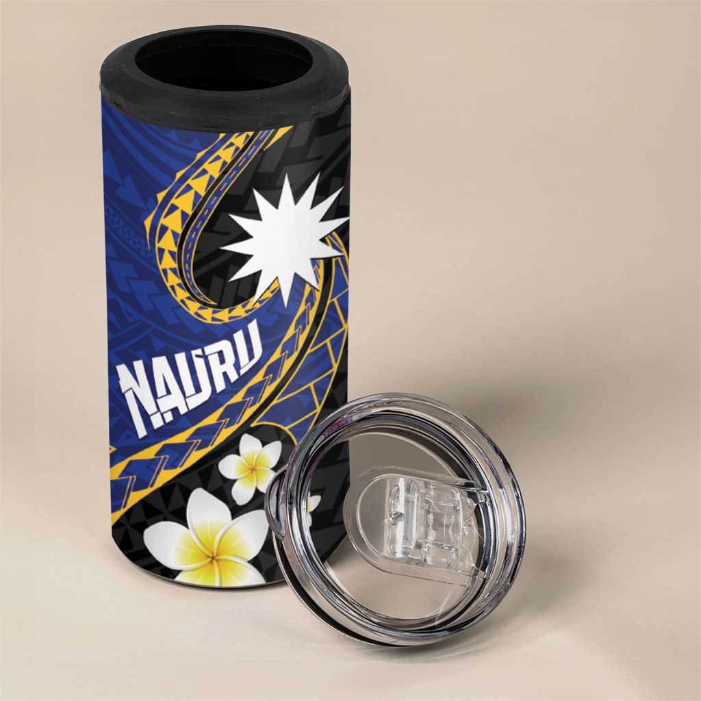 Personalised Nauru 4 in 1 Can Cooler Tumbler Naoero Proud Plumeria LT01 - Polynesian Pride