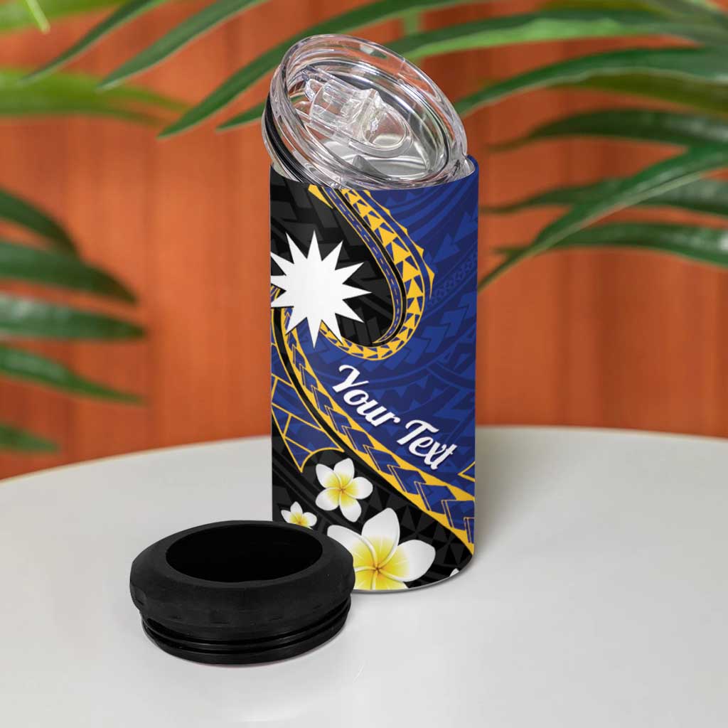 Personalised Nauru 4 in 1 Can Cooler Tumbler Naoero Proud Plumeria LT01 - Polynesian Pride