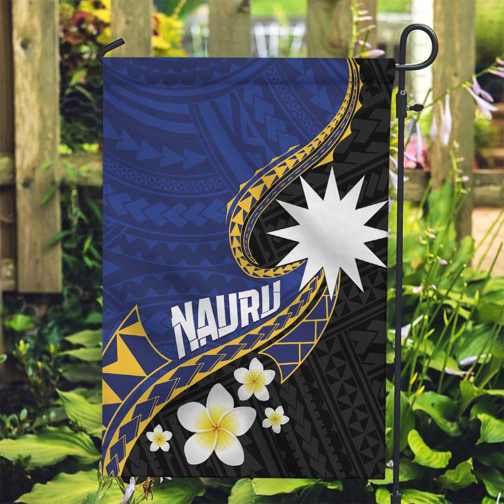 Nauru Garden Flag Naoero Proud Plumeria LT01 Garden Flag Blue - Polynesian Pride
