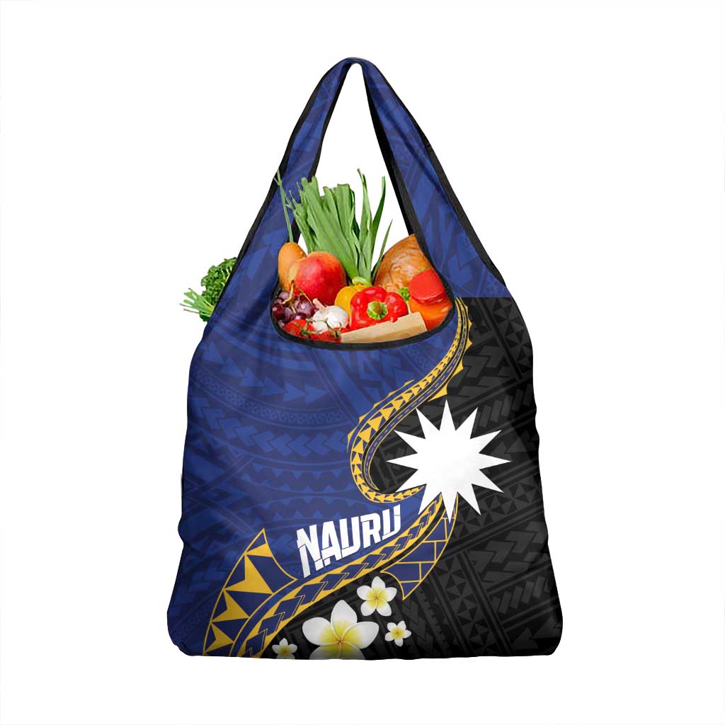 Nauru Grocery Bag Naoero Proud Plumeria LT01 1-pack One Size Blue - Polynesian Pride