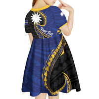 Personalised Nauru Kid Short Sleeve Dress Naoero Proud Plumeria LT01 - Polynesian Pride