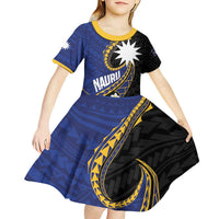 Personalised Nauru Kid Short Sleeve Dress Naoero Proud Plumeria LT01 - Polynesian Pride