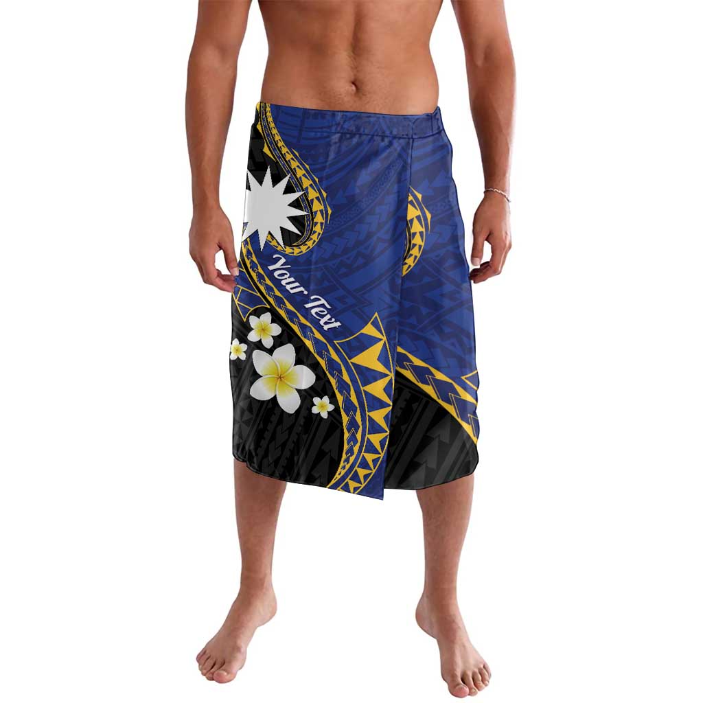 Personalised Nauru Lavalava Naoero Proud Plumeria LT01 Blue - Polynesian Pride