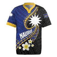 Personalised Nauru Rugby Jersey Naoero Proud Plumeria LT01 Blue - Polynesian Pride