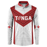 Tonga Rugby Custom Button Sweatshirt Tonga Sea Eagles Go Champions LT01 Red - Polynesian Pride