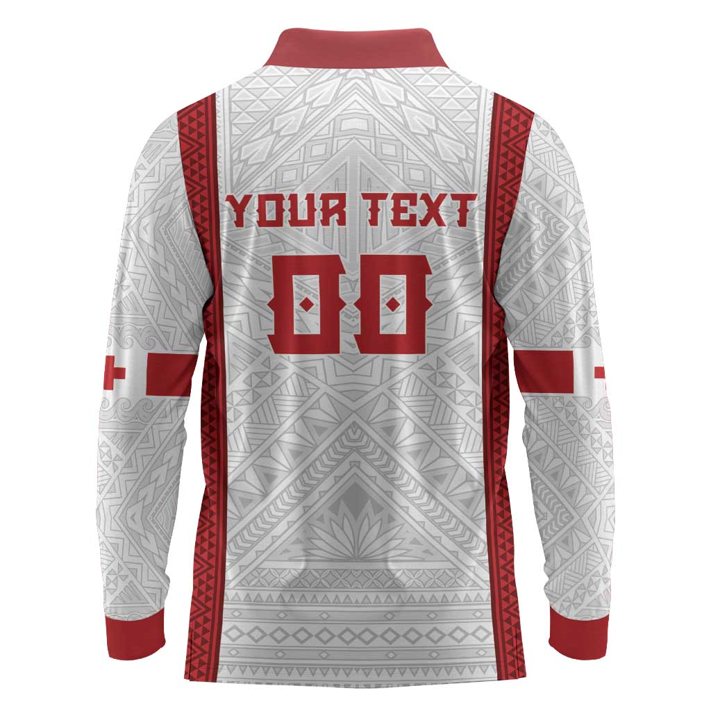Tonga Rugby Custom Long Sleeve Polo Shirt Tonga Sea Eagles Go Champions LT01 - Polynesian Pride