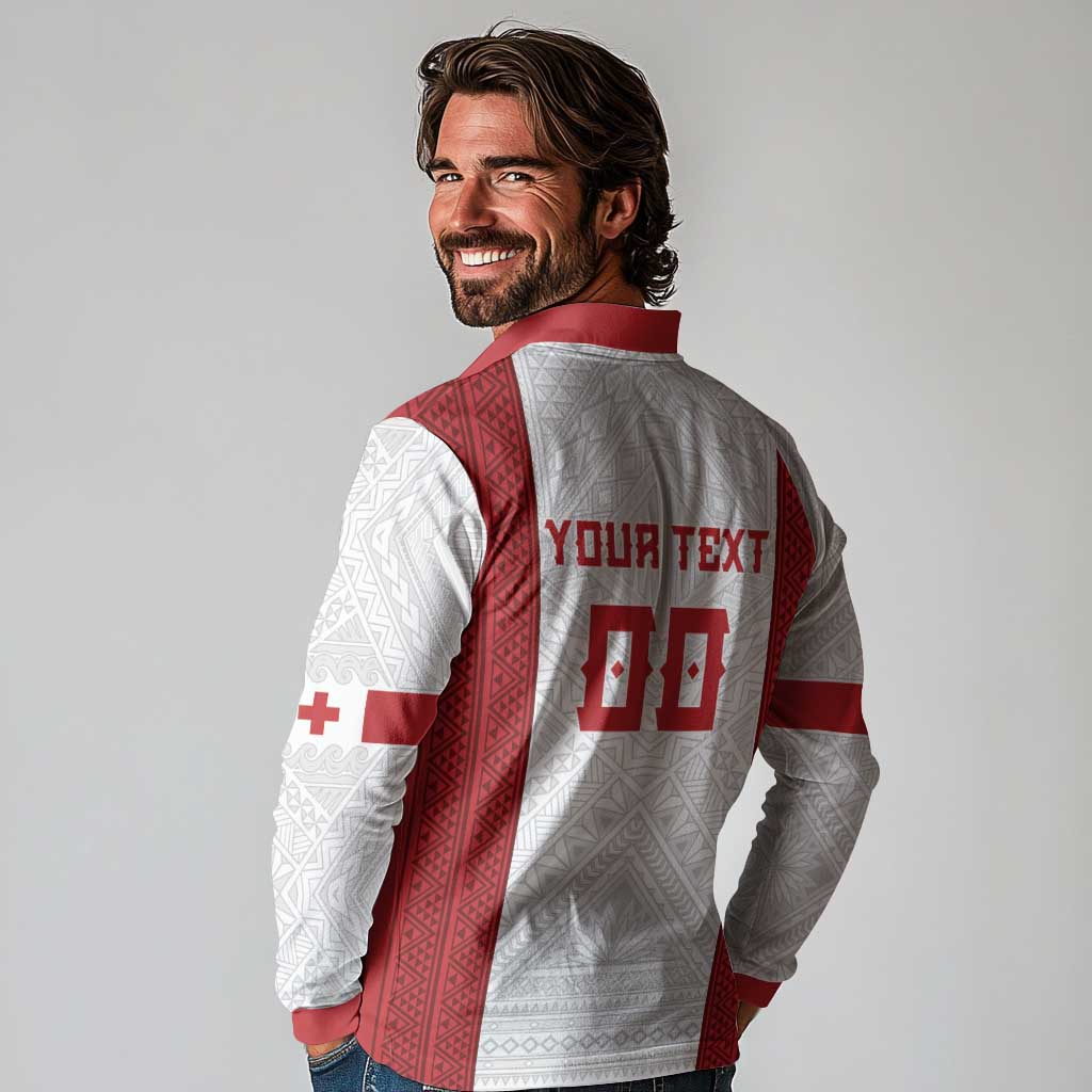 Tonga Rugby Custom Long Sleeve Polo Shirt Tonga Sea Eagles Go Champions LT01 - Polynesian Pride