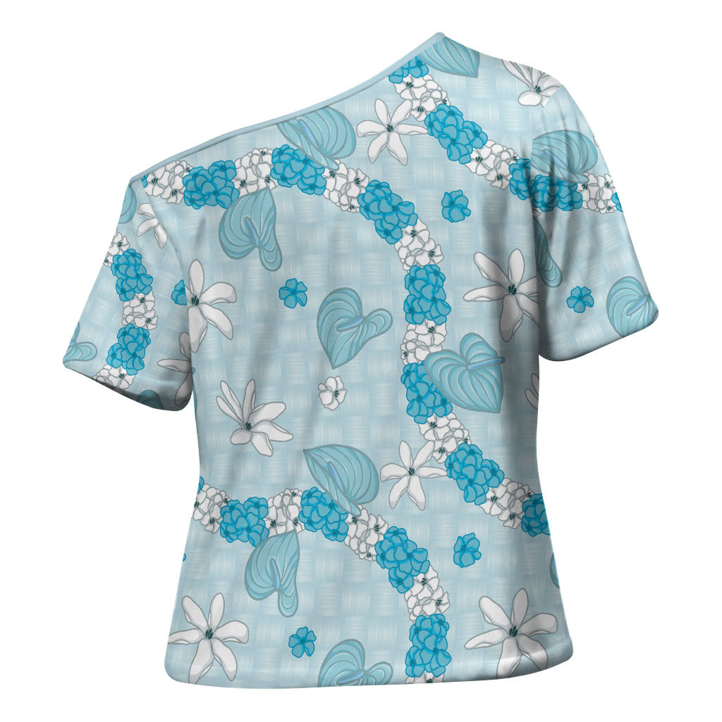 Hawaii Anthurium Tiare Pikake Lei Cross Shoulder Shirt UliUli Lauhala Art Pattern LT01 - Polynesian Pride